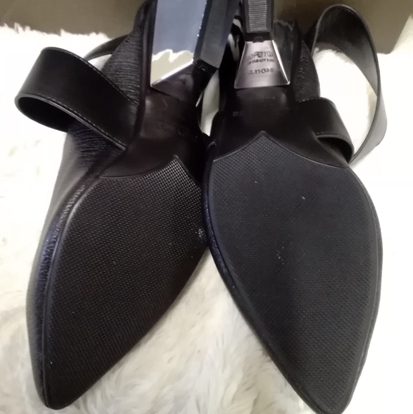 BNIB black mirror heel leather slingbacks - Picture 7 of 11